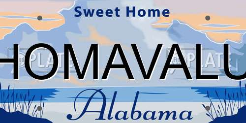 HOMAVALU Alabama License Plate