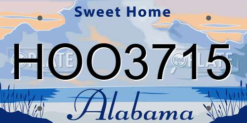HOO3715 Alabama License Plate