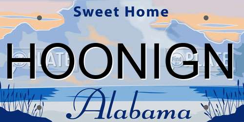 HOONIGN Alabama License Plate