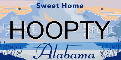 HOOPTY Alabama License Plate