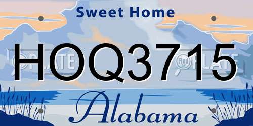 HOQ3715 Alabama License Plate
