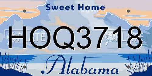 HOQ3718 Alabama License Plate