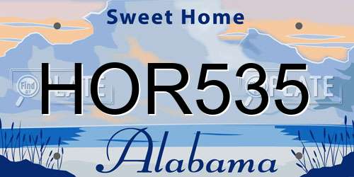 HOR535 Alabama License Plate
