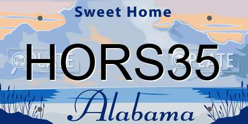 HORS35 Alabama License Plate
