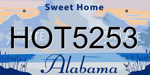 HOT5253 Alabama License Plate
