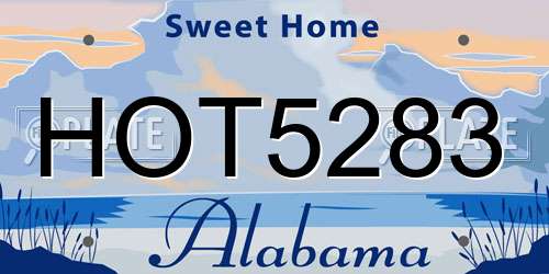 HOT5283 Alabama License Plate