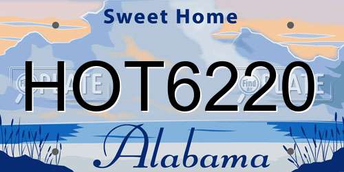 HOT6220 Alabama License Plate