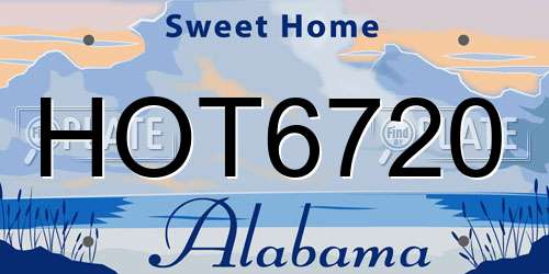 HOT6720 Alabama License Plate