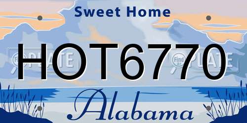 HOT6770 Alabama License Plate