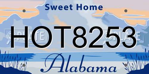 HOT8253 Alabama License Plate