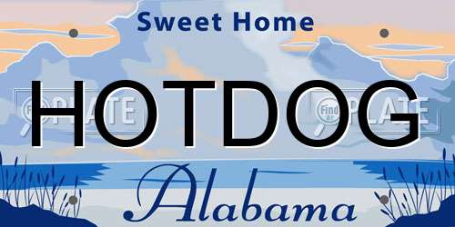 HOTDOG Alabama License Plate
