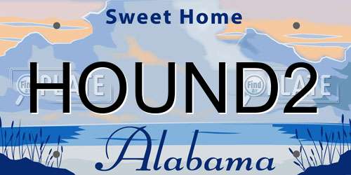 HOUND2 Alabama License Plate