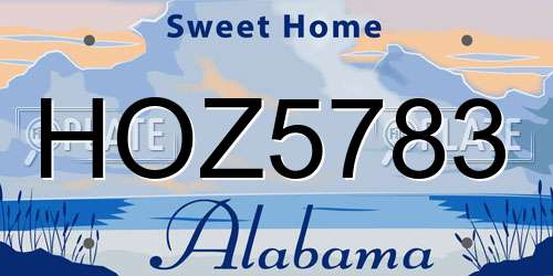 HOZ5783 Alabama License Plate