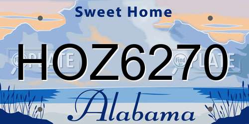 HOZ6270 Alabama License Plate