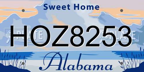 HOZ8253 Alabama License Plate