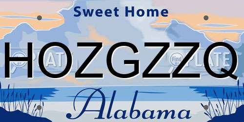 HOZGZZQ Alabama License Plate