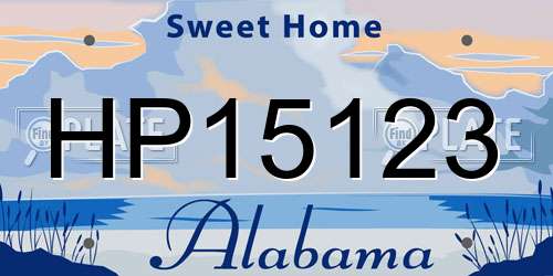 HP15123 Alabama License Plate