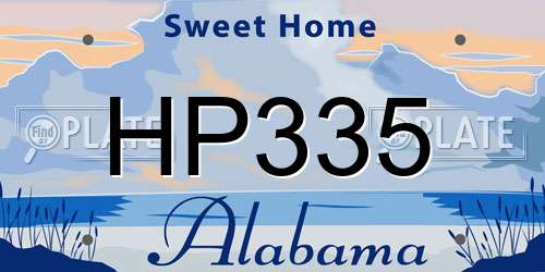 HP335 Alabama License Plate