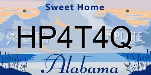 HP4T4Q Alabama License Plate