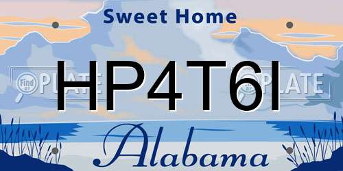 HP4T6I Alabama License Plate