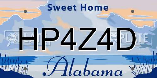 HP4Z4D Alabama License Plate