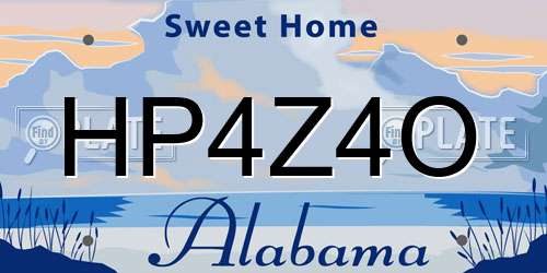 HP4Z4O Alabama License Plate