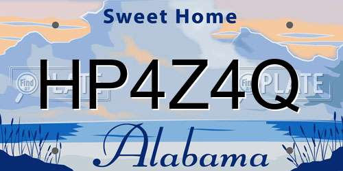 HP4Z4Q Alabama License Plate