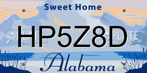 HP5Z8D Alabama License Plate