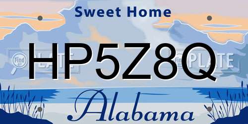HP5Z8Q Alabama License Plate