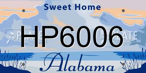 HP6006 Alabama License Plate