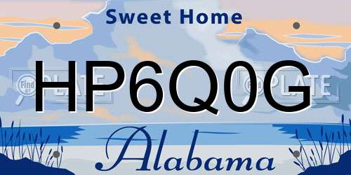 HP6Q0G Alabama License Plate