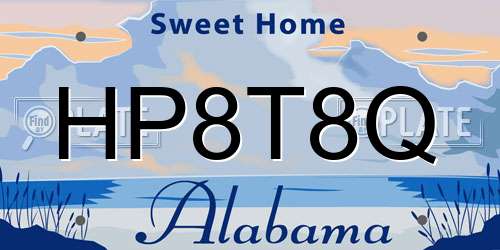 HP8T8Q Alabama License Plate