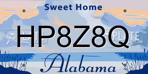 HP8Z8Q Alabama License Plate