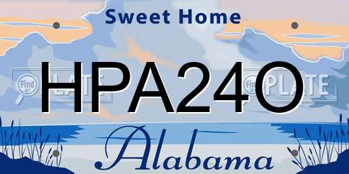HPA24O Alabama License Plate