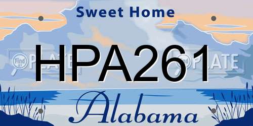 HPA261 Alabama License Plate