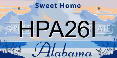 HPA26I Alabama License Plate