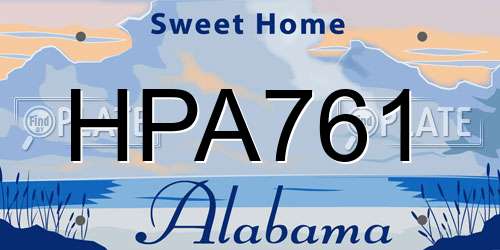 HPA761 Alabama License Plate