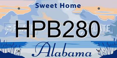 HPB280 Alabama License Plate