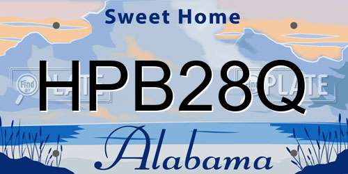 HPB28Q Alabama License Plate