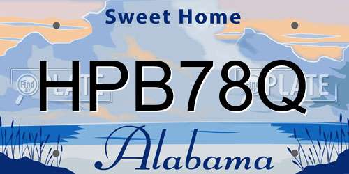 HPB78Q Alabama License Plate