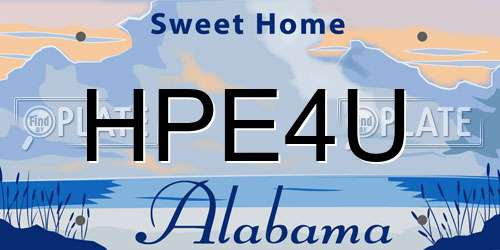 HPE4U Alabama License Plate