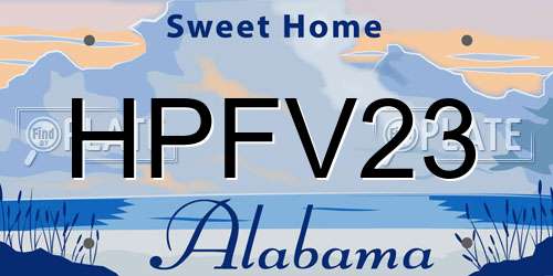 HPFV23 Alabama License Plate