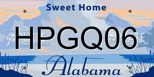 HPGQ06 Alabama License Plate