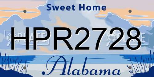 HPR2728 Alabama License Plate