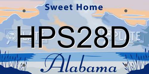 HPS28D Alabama License Plate