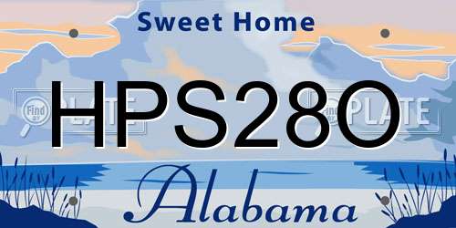 HPS28O Alabama License Plate