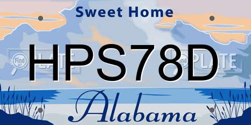 HPS78D Alabama License Plate