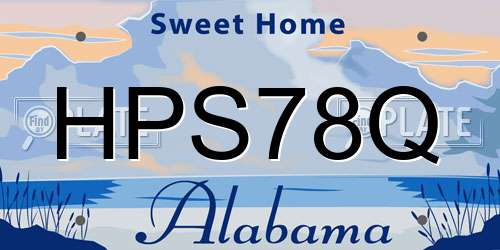 HPS78Q Alabama License Plate
