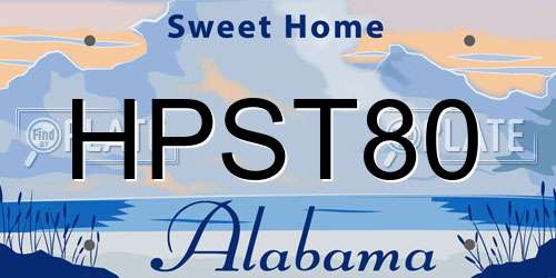 HPST80 Alabama License Plate
