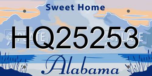 HQ25253 Alabama License Plate